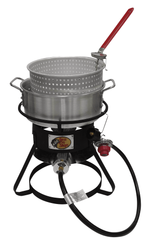 18 Qt Deep Fryer Complete Cooker Kit Outdoor Aluminum Dual Basket Fish Pot