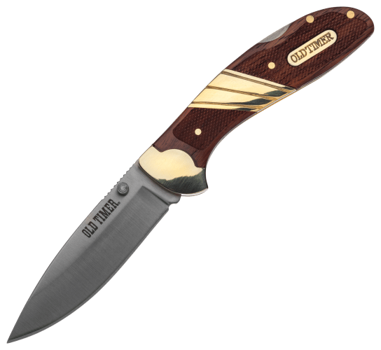 FOLDING POCKET KNIFE  Low-Cost Small Silver Blade Wood Classic Lockback  Hunter 