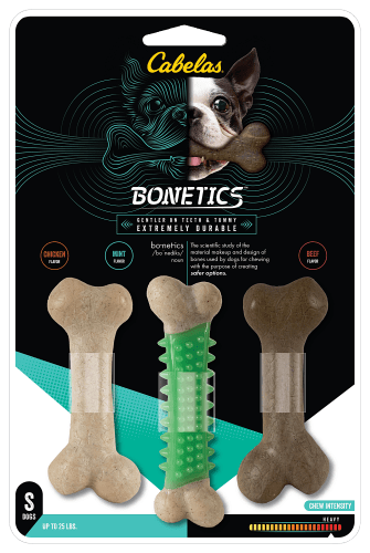 Cabela's Bonetics Small Femur and Dental Bone Chew Toy 3-Pack for