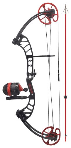 Cajun Bowfishing Shore Runner Kit de arco compuesto de pesca con arco listo  para pescar, con soporte de flecha, carrete de pesca con arco, asiento de