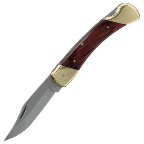 18 Giant Folding Pocket Knife Wood Camping Hunting Lockback