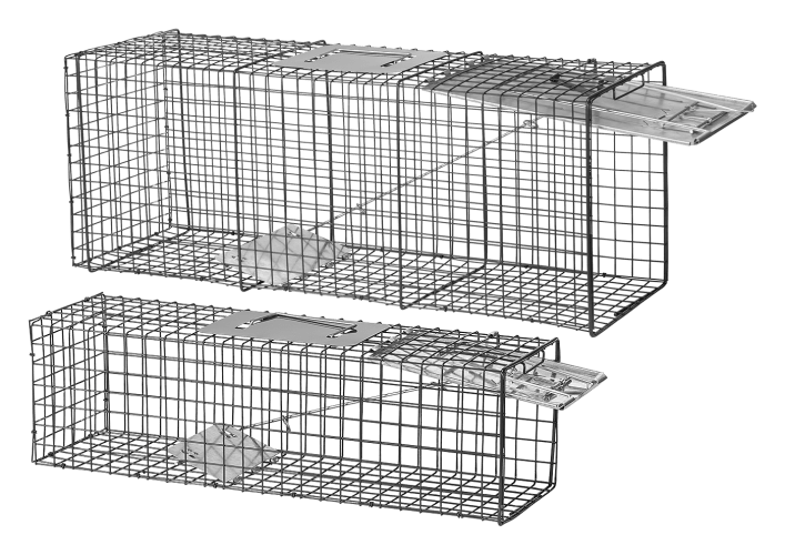 Humane Small Live Animal Trap Control Steel Cage Raccoon Skunk Cat Metal  Traps