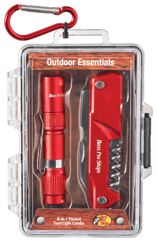 Bass Pro Shops Outdoor Essentials 8-in-1 Pocket Tool and Light Combo