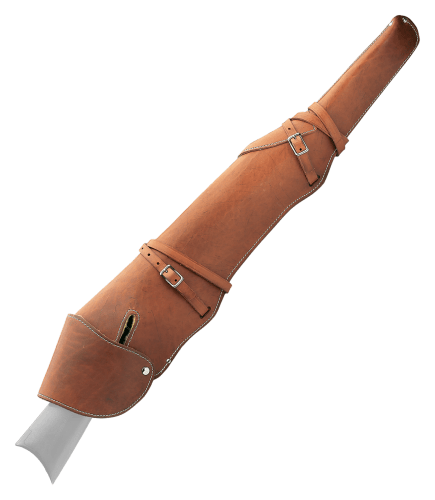 Leather Western back carrying scabbard for lever action henry