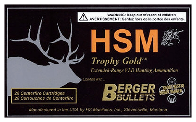 HSM Trophy Gold .30-06 Springfield 210 Grain Boat Tail Hollow Point  Centerfire Rifle Ammo