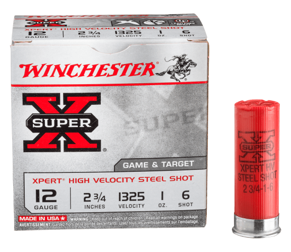 Winchester Super-X High Brass Load 12 GA. 2.75 IN. 1 1/4 OZ. 4 Shot 25 X124  - Shotgun Shells at  : 1017099483