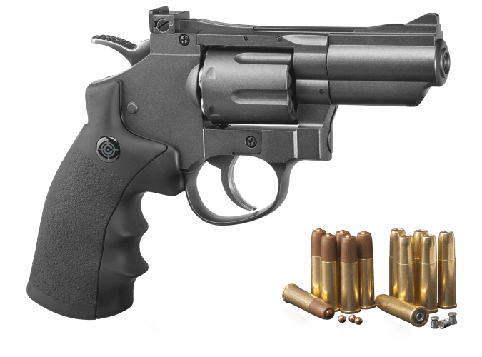 Airsoft SNR357 Co2 Powered Dual Ammo Full Metal Snub Nose  Revolver : Sports & Outdoors