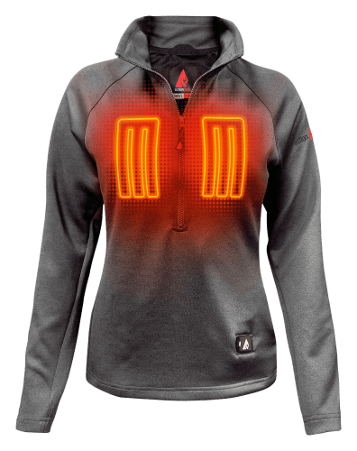 ActionHeat 5V Battery Heated Half Zip Long Sleeve Pullover Shirt