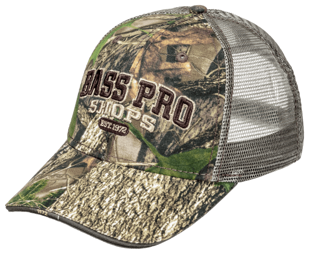Bass Pro Shops 3D Logo Mesh Back Hunting Cap for Men - TrueTimber HTC Green
