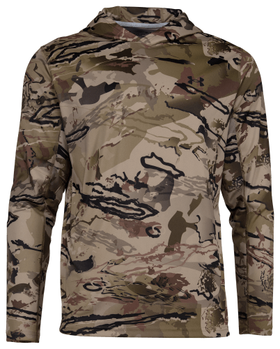 UNDER ARMOUR ISO-CHILL HUNT FISHING CAMO L/S SHIRT HOODIE SIZE L MEN NWT  $50.00 