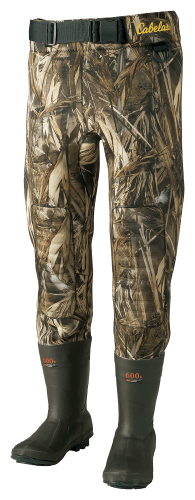 Waist waders with boots top