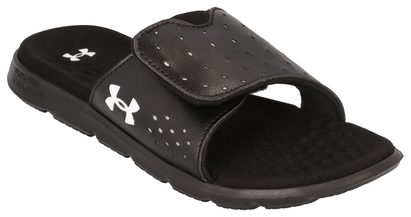  Under Armour Women's Ignite Marbella Flip Flop, (001)  Black/Black/White, 6, US