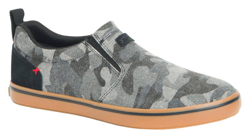 Xtratuf Men's Canvas Sharkbyte Deck Shoe, Black Camo, 8.5