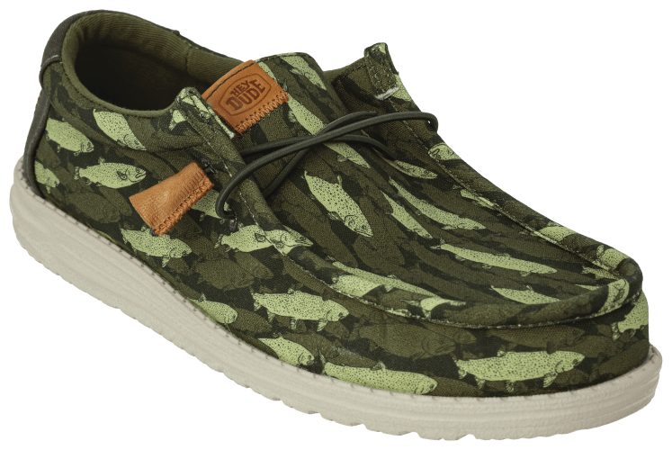 HEYDUDE Wally Fish Camo Canvas Shoes for Men Bass Pro Shops