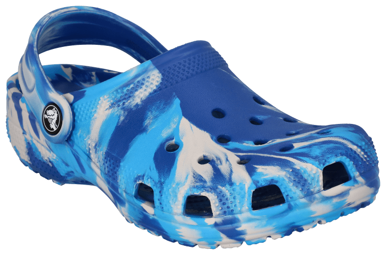 Crocs Kids Blue Classic Marbled Clogs
