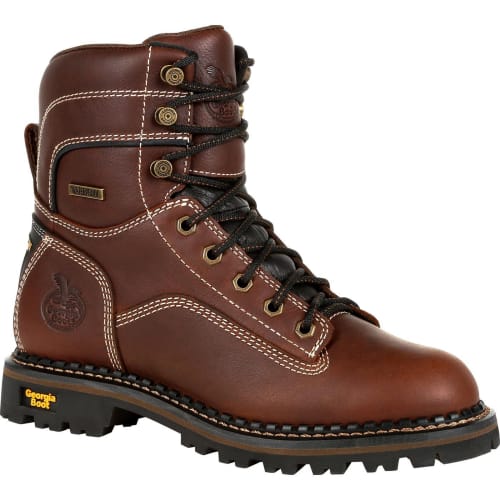 Georgia Boot AMP LT Logger Waterproof Low Heel Alloy Toe Work Boots for Ladies Bass Pro Shops