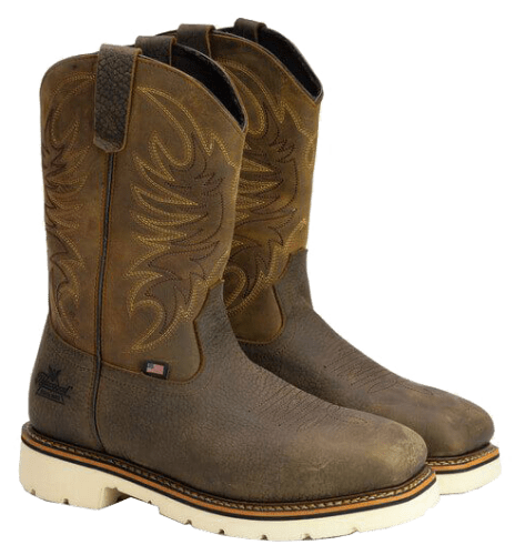 Square steel toe work boots top