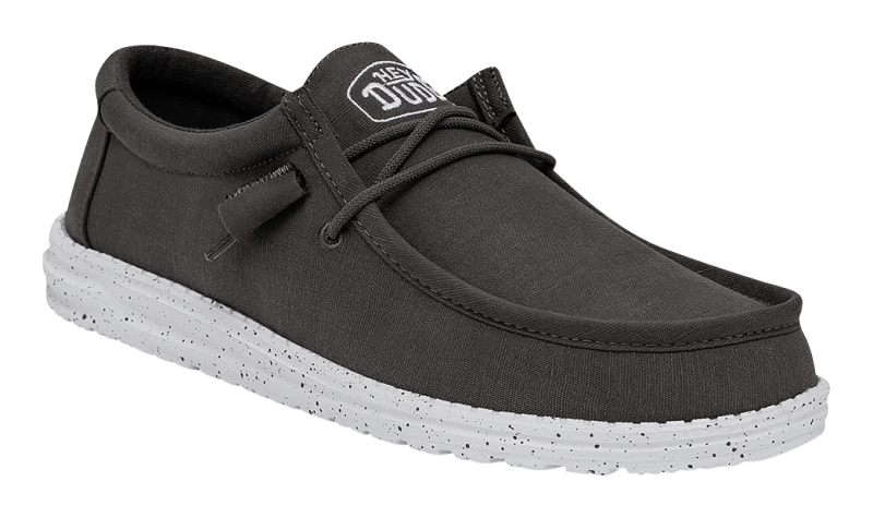 Hey Dude Wally Slub Canvas Dark Grey Men's 9