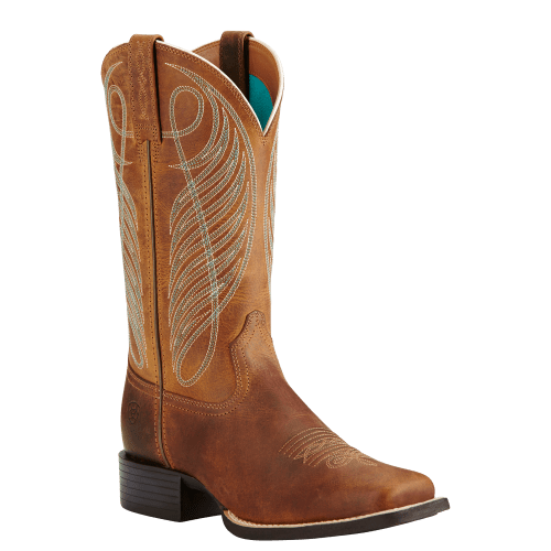 Ariat Round Up Wide Square Toe Western Boots for Ladies