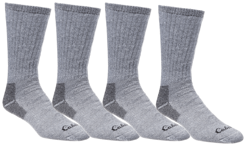 Cabela s Medium Weight Wool Boot Socks for Men 4 Pair Pack Bass