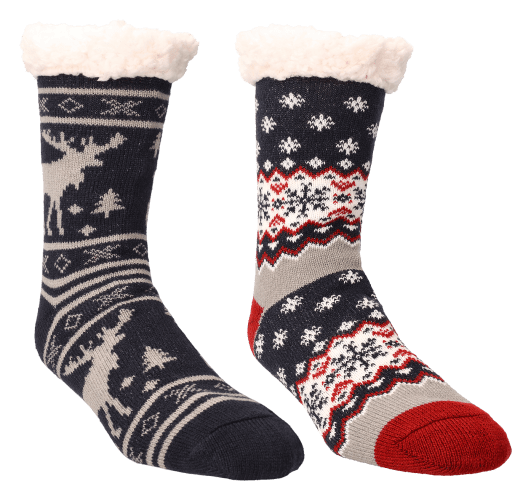 Natural Reflections Cozy Socks with Pom-Pom for Ladies 2-Pair Pack