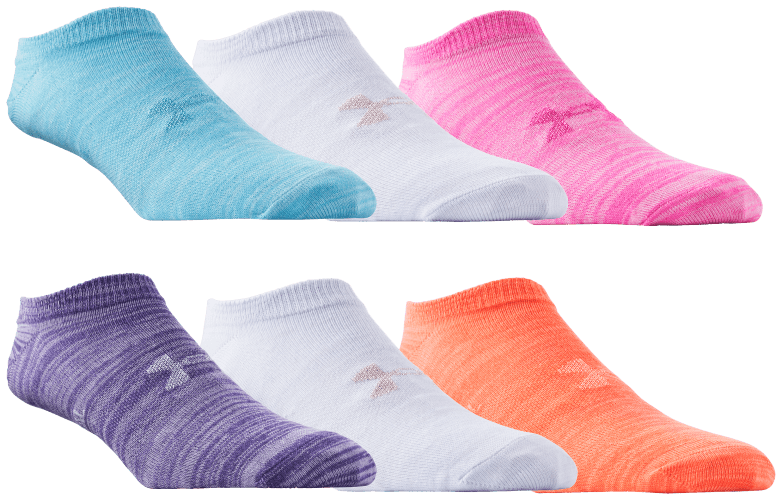 Under Armour Essential 2.0 No Show Socks for Ladies 6 Pair Pack