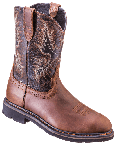 Ariat Sierra Square Toe Western Work Boots for Men - Dark Brown