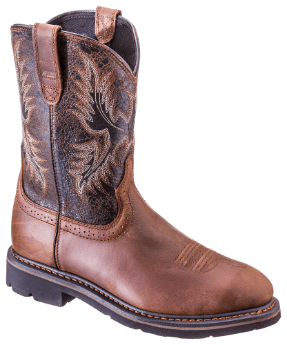 Ariat Sierra Square Toe Western Work Boots for Men - Dark Brown