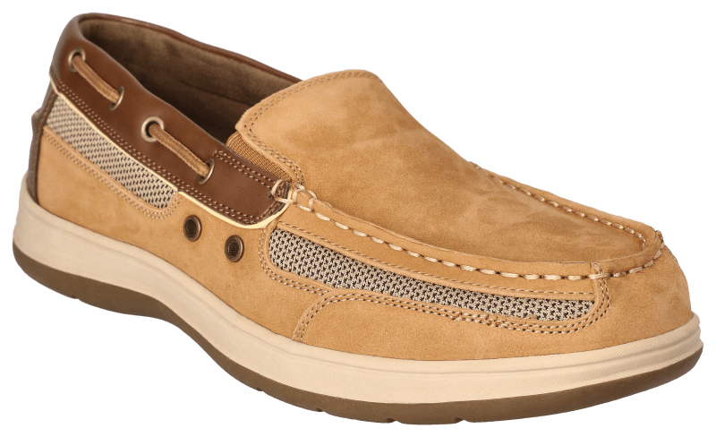 World Wide Sportsman Men s Nantucket III Slip On Boat Shoes Tan Beige