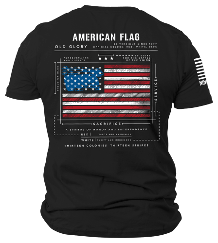 Nine Line Apparel American Flag Schematic Short Sleeve T Shirt for Men