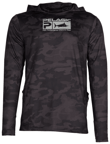 Camo - Men's Hooded Performance Fishing Shirt - Best Sun Shirts - Multi-Seasonal - UPF 50+ - Long Sleeve Fishing Shirt - XL