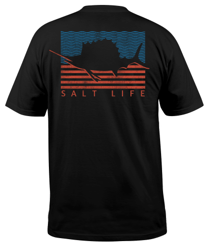 Salt Life Fish Flag Logo Short-Sleeve T-Shirt for Men
