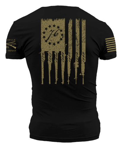 Grunt Style Betsy Rifle Flag Short Sleeve T Shirt for Men