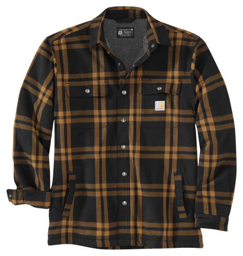 Carhartt Relaxed Fit Flannel Sherpa Lined Shirt Jacket for Men Cabela s