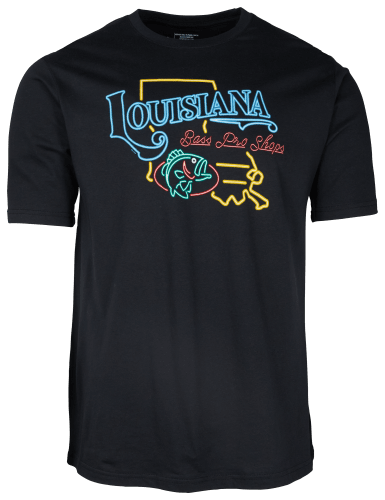 Bass Pro Shops Neon Louisiana Short-Sleeve T-Shirt for Men - Black - L