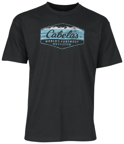 Cabela's Lockup Short-Sleeve Shirt for Men - Black/Blue - L