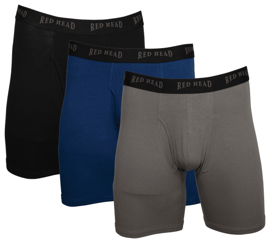 RedHead Cotton Boxer Briefs for Men 3-Pack