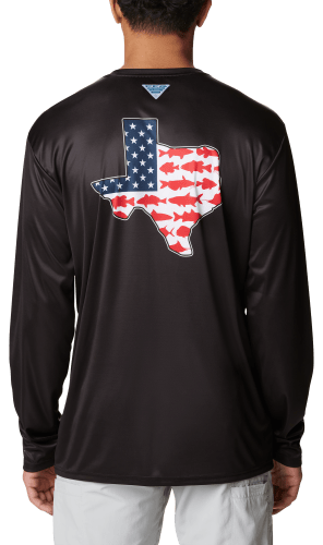 Columbia Terminal Tackle PFG Fish Flag Long Sleeve Shirt Men's (Black/Graphite)