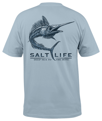 Custom Blue Ocean Fish Bone Saltwater Long Sleeve Fishing Shirts