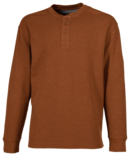Men's Henley Shirt Long Sleeve Waffle Thermal Henley Top Casual
