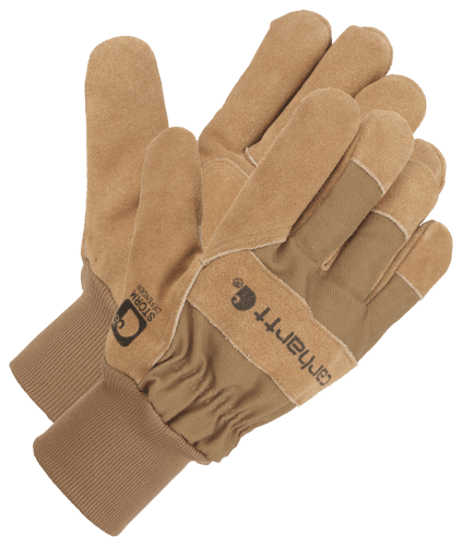 Get Suede Leather Winter Work Gloves With Rubberized Safety Cuff