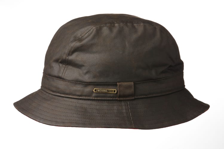 Crown Cap Wax-Coated Bucket Hat for Men - Brown - L/XL