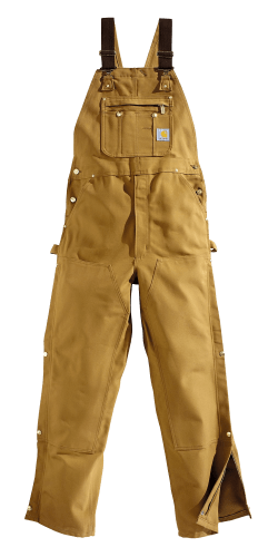 Carhartt Duck Zip-To-Thigh Unlined Bib Overalls for Men