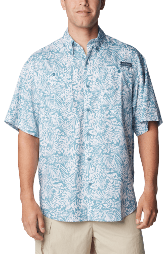 Columbia Men's PFG Super Tamiami Short Sleeve Shirt - M - Blue