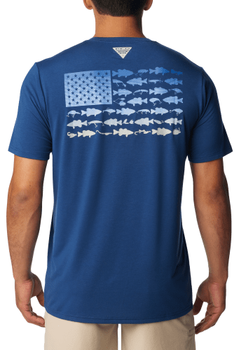 Columbia Men's PFG Fish Flag Tech Short Sleeve Shirt - M - Grey