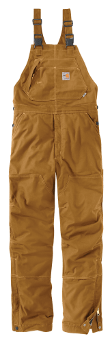 Carhartt Men's - Quilt-Lined Washed Duck - Brown Bib Overalls