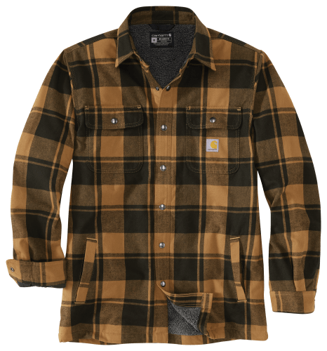 Carhartt Rugged Flex Midweight Flannel Shirt for Men in Brown