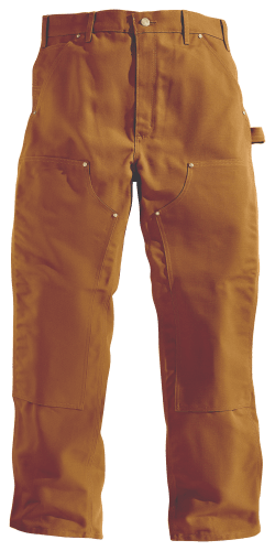 Carhartt Men's Washed Duck Double Front Work Dungaree - Brown