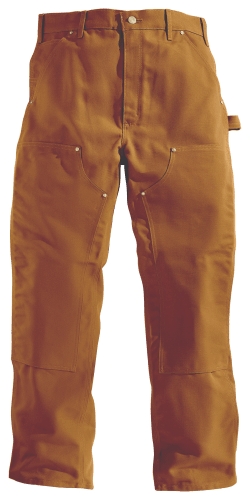 Carhartt Double Front Dark Brown Dungaree Pants, 32 Waist, 36 Inseam