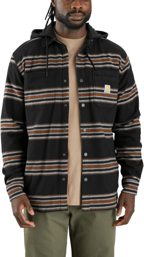 Flannel fleece lined hooded jacket store
